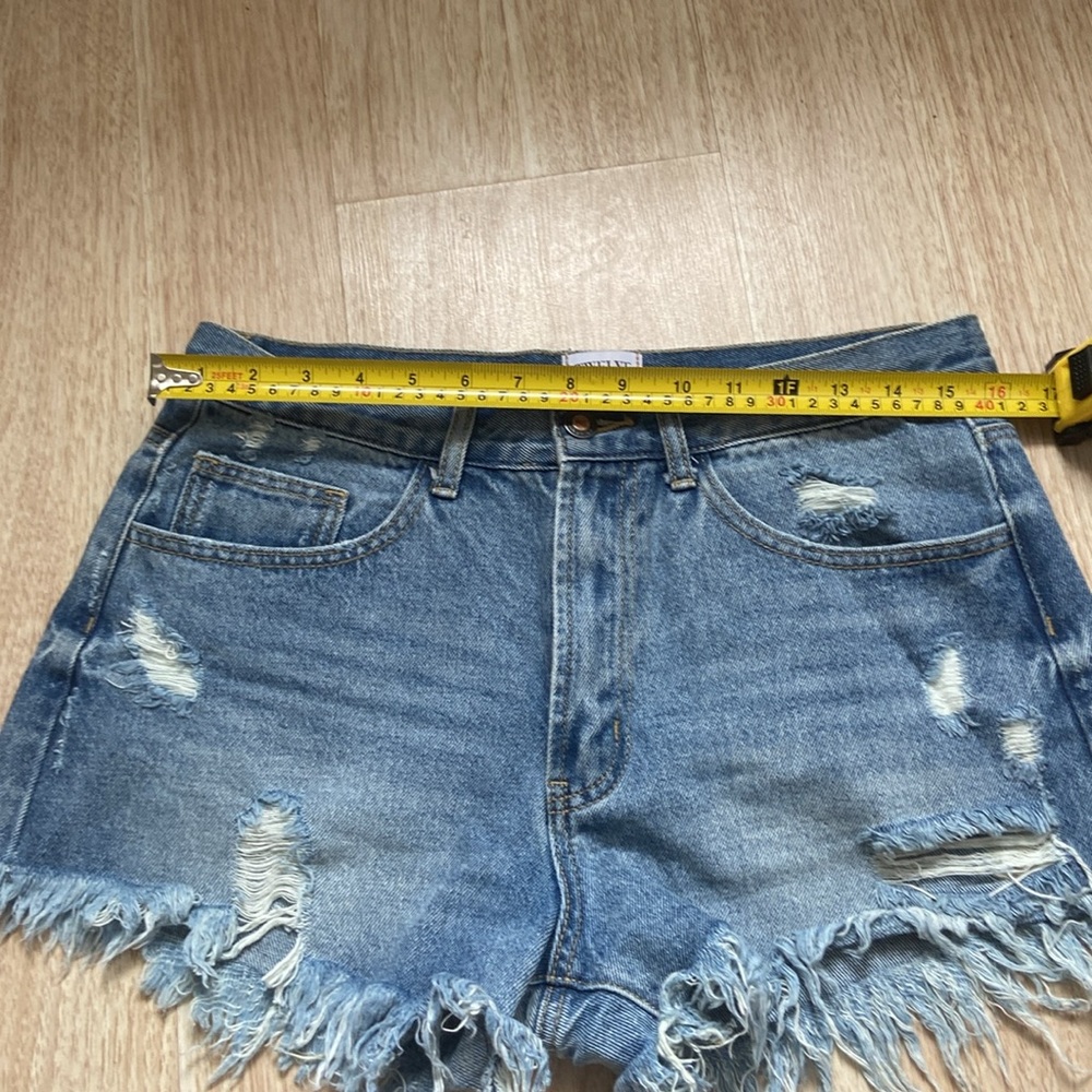 Twelve by Ontwelfth Denim Jean Shorts Women's Medium Blue High Rise Distressed - Picture 4 of 7